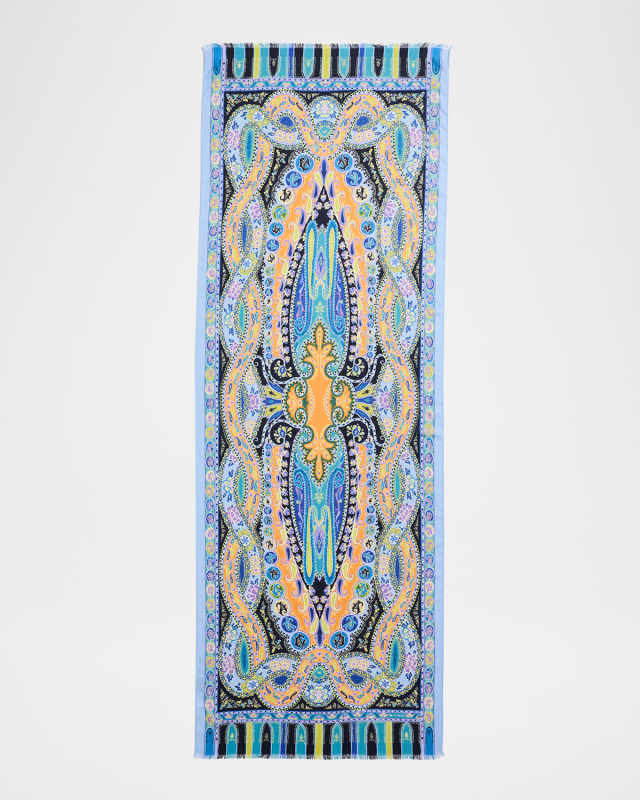 Paisley Wool-Silk Scarf